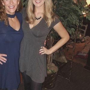 Heather Grey Short Sleeve Tie Wrap Dress